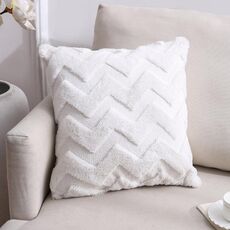 Double-lated Peluche Pillow Home Divano Cuscino Federa, Dimensioni: 45x45cm Federa + Core (White Big Waves)