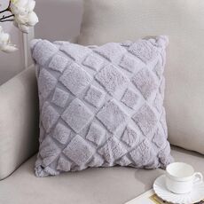 Peluche a doppia lati Peluche Home Divano cuscino federa, misura: 45x45cm federa + nucleo (quadrato grigio)