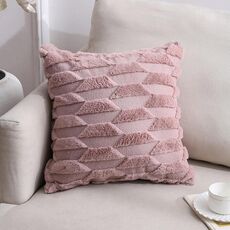Peluche a doppia lati Peluche Home Divano cuscino federa, misura: 45x45cm federa + core (rosa barca)