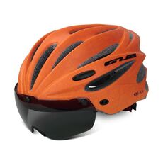 GUB K80 Plus Casco bici con visiera e occhiali (arancione)