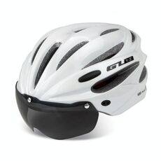 GUB K80 Plus Casco bici con visiera e occhiali (bianco)