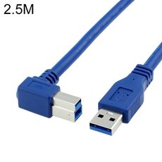 USB 3.0 A Angolo maschio a destra 90 gradi USB 3.0 Type-B Cavo per stampante ad alta velocità, lunghezza del cavo: 2,5 m