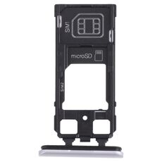 Vassoio della scheda SIM + vassoio della scheda SIM Vassoio / vassoio della scheda Micro SD per Sony Xperia 1 / Xperia XZ4 (Argento)