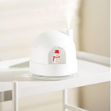 Zay-H006 Carica Pupazzo di neve Umidificatore Night Light USB Muto Carino Desktop Air Mini Atomizzatore Umidificatore d'aria (bianco)