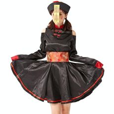 1794 Retro Ricamo stampato Zombie Vampiro Costume Halloween Cosplay Costume Zombie Dress, Dimensioni: taglia unica (Nero)
