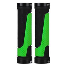 2 paia BG-0404 Copertura maniglia in gomma della bicicletta La bici da montagna Bilaterale Blocco Bilaterale Cover Maniglia antiscivolo (verde)