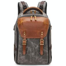 K805 Waterproof Batik Canvas Fotocamera Backpack Fodera per esterni Borsa da gioco a spalla (grigio)
