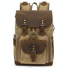 K-86 Casual Shoulder Camera Borsa Contrasto Impermeabile Batik Canvas Singolo Camera digitale Fotocamera foto Zaino (Khaki)