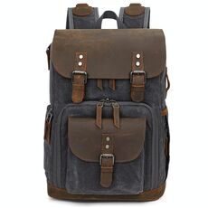 K-86 Casual Borsa per fotocamera a spalla Contrasto Impermeabile Batik Canvas Single Digital Camera Zaino foto (grigio)