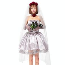 1913 Halloween Adult Vampire Costume Hanayome Rose Ghost Bride Crossdress, Dimensioni: M (argento grigio)