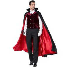 PS6831 Halloween Vampiro Costume Castle Uomo Drag Costume, Dimensioni: M (rosso nero)