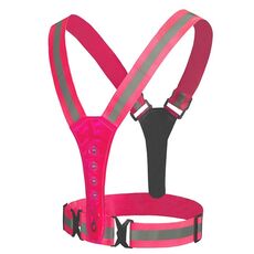 Gilet riflettente a LED alto allungamento esterna gilet riflettente del traffico di sicurezza del traffico Abbigliamento riflettente (rosa)