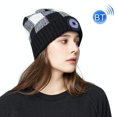 M3-BL Bluetooth LED Music Headset Headset Cat Lady Warm Night Lighting Hat (Black White)