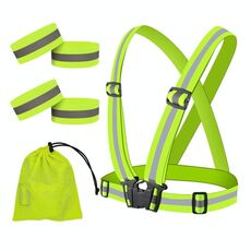 Riflettente Elastic Band Suit Night Running Cantiere Sito edile Sicurezza del traffico Attrezzatura riflettente, Stile: 1 cinghia + cinturino a 4 braccio + sacchetto di stoccaggio