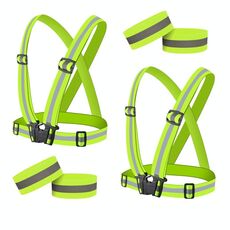 Vestito da nastro elasticizzativo riflettente per navigazione in corso per cantieri per la sicurezza del traffico Attrezzatura riflettente, Stile: 2 cinturino + 4 braccio