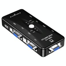 KSW-401V 4 VGA + 3 porte USB a VGA KVM Switch Box con pulsante di controllo per monitor, tastiera, mouse, set-top box