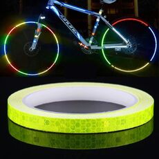5 rotoli Bicycle Mountain Bike Sticker Motorcycle Auto Contorno Autoadesivo riflettente Night Riding Riflettent Sticker, Dimensioni: 2 x 800 cm (Giallo)