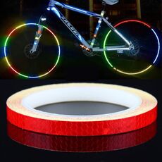 5 rotoli Bicycle Mountain Bike Sticker Motorcycle Auto Contorno Autoadesivo riflettente Night Riding Adesivo riflettente, Dimensioni: 2 x 800 cm (rosso)