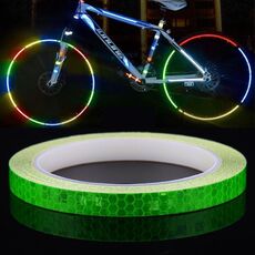5 rotoli Bicycle Mountain Bike Sticker Motorcycle Auto Contorno Autoadesivo riflettente Notte Autoadesivo riflettente, Dimensioni: 2 x 800 cm (verde)