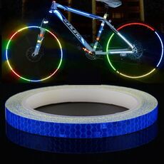 5 rotoli Bicycle Mountain Bike Sticker Motorcycle Auto Contorno Autoadesivo riflettente Night Riding Sticker Riflettente, Dimensioni: 2 x 800 cm (blu)