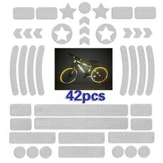 2 set bicicletta a nido d'ape Autoadesivo riflettente Night Reflective Logo Grid Stripe Striscia di avvertimento (bianco)