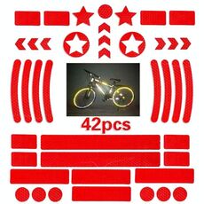 2 set Bicicletta a nido d'ape Autoadesivo riflettente Night Reflective Logo Grid Stripe striscia di avvertimento (rosso)