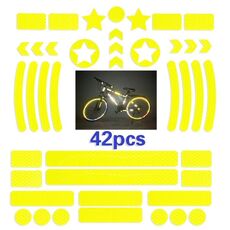 2 set Bicicletta a nido d'ape Autoadesivo riflettente Night Reflective Logo Grid Stripe Striscia di avvertimento (Giallo fluorescente)