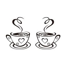 4 PCS A1089 PVC Impermeabile e antifughe Adesivo da parete tazza di caffè, specifica: 31x18cm