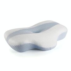P10 Memory Foam Slow Rebound Rebound Rebound Collo Protector Memory Foam Cuscino, Dimensioni: 60 x 43 x 11 cm (Bianco Blu)