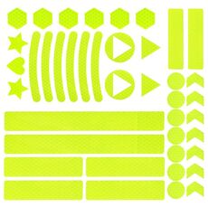2 set Bicicletta da moto Lahua Adesivo riflettente Adesivo per bambini Bilancio Scooter Adesivo decorativo riflettente luminoso (giallo fluorescente triangolare)