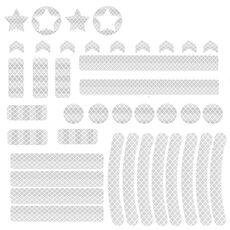 2 set moto bicicletta lahua adesivo riflettente per bambini bilanciamento scooter Adesivo decorativo riflettente luminoso (bianco a cinque angoli bianco)