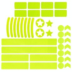 2 set moto bicicletta lahua adesivo riflettente per bambini bilanciamento scooter Adesivo decorativo riflettente luminoso (giallo fluorescente a cinque angoli)