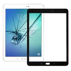 Per Samsung Galaxy Tab S2 9.7 / T810 / T813 / T815 / T820 / T825 Lente in vetro esterno per schermo frontale con adesivo OCA otticamente trasparente (nero)