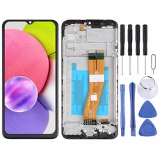 Schermo LCD originale e digitalizzatore Assemblaggio completo con cornice per Samsung Galaxy A03s SM-A037F