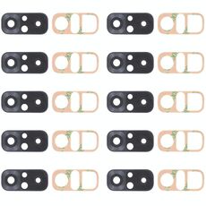 10 PCS Lente per fotocamera posteriore per Xiaomi Redmi Nota 10s M2101K7BG M2101K7BI M2101K7BNY (nero)