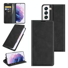 Per Samsung Galaxy S22 5G Custodia in pelle magnetica business retrò-pelle con supporto e carta Slot & Portafoglio (nero)