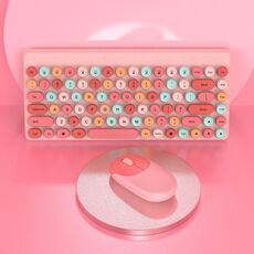 FV-W10 86-Keys 2.4G Set da tastiera e mouse wireless (rosa misto)
