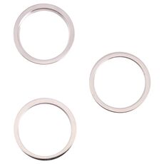 3 pezzi della fotocamera posteriore dell'obiettivo di vetro del metallo dell'esterno del protettore dell'esterno dell'anello per iPhone 13 Pro (bianco)