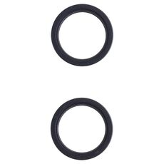 2 PCS Lente posteriore per fotocamera posteriore in metallo esterno protettore anello di cerchio per iPhone 13 mini (nero)