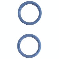 2 PCS Lente posteriore della fotocamera posteriore Metallo esterno del protettore dell'esterno dell'anello per iPhone 13 Mini (Blu)