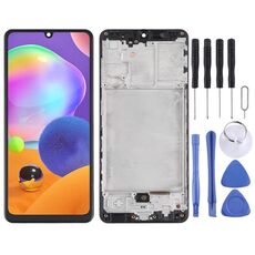 Schermo LCD originale Super AMOLED per Samsung Galaxy A31 SM-A315 digitalizzatore assemblaggio completo con cornice (nero)