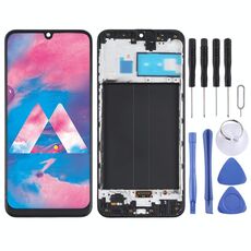 Schermo LCD Super AMOLED originale e assemblaggio completo di digitalizzatore con cornice (nero)