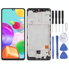 Schermo LCD originale Super AMOLED per Samsung Galaxy A41 SM-A415 digitalizzatore assemblaggio completo con cornice (nero)