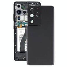 Batteria posteriore con coperchio dell'obiettivo della fotocamera per Samsung Galaxy S21 Ultra 5G (nero)