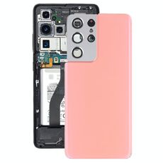 Coperchio posteriore della batteria con coperchio della lente della fotocamera per Samsung Galaxy S21 Ultra 5G (rosa)