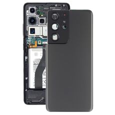 Copertura posteriore della batteria con coperchio dell'obiettivo della fotocamera per Samsung Galaxy S21 Ultra 5G (grigio)