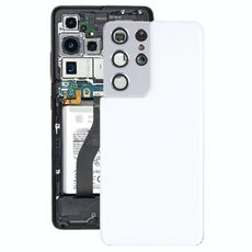 Copertura posteriore della batteria con coperchio della lente della fotocamera per Samsung Galaxy S21 Ultra 5G (bianco)