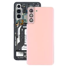 Coperchio posteriore della batteria con coperchio della lente della fotocamera per Samsung Galaxy S21 + 5G (rosa)