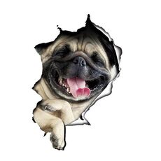 4 pezzi Personalità Cucciolo 3D Adesivi per auto 3d impermeabile Body Body Block graffi Simulazione Adesivi (Harpi Dog)