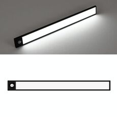 Lampada a led senza fili di induzione automatica automatica intelligente 60cm (nero + luce bianca)